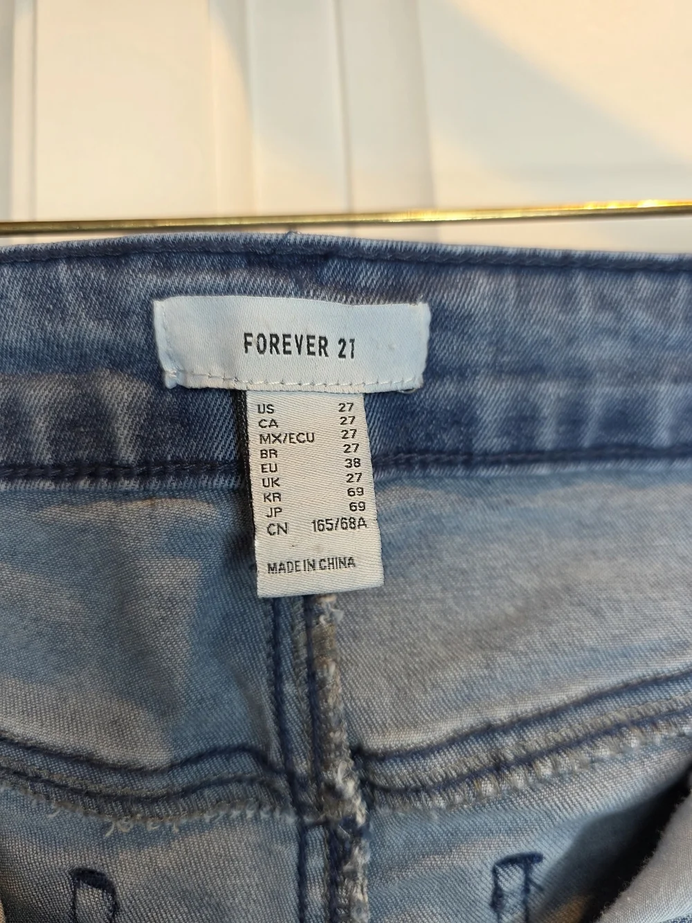 Forever 21 Light Blue Denim Shorts with Chain Fringe